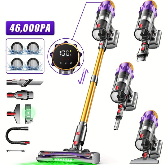 Stofzuiger – Steelstofzuiger – Zakloze Stofzuiger – Draadloze Stofzuiger – Handstofzuiger – Krachtige Zuigkracht 46 kPa – 70 Minuten Batterijduur Met LED Display