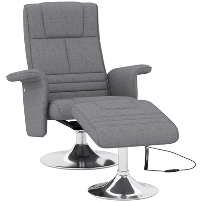 Massagestoel – Relaxstoel – Massagefauteuil – Wellnessstoel – Zitstoel – Donkergrijs – Verstelbare Rugleuning – Inclusief Voetensteun – Compact Formaat 78x95x88 cm