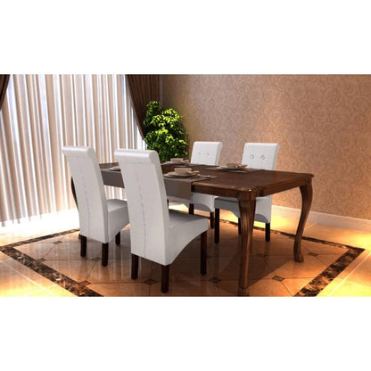 Eetkamerstoelen – Stoelen – Restaurantstoelen – Stapelstoelen – Designstoelen – Set Van 4 Wit – Synthetisch Leer – Comfortabel En Onderhoudsvriendelijk