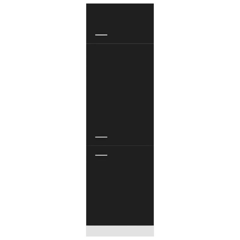 Houten Kast – Opbergkast – Keukenkast – Badkamerkast – Bergkast – Zwart Gelakt Hout – 60x57x207 cm – Stevig Massief Hout