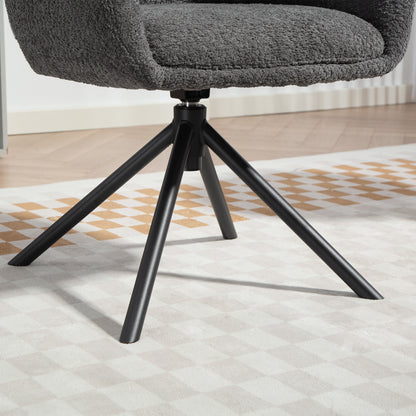 Draaifauteuil – Fauteuil – Zetel – Relaxstoel – Draaistoel – Donkergrijs – Comfortabele Zitting – Draagvermogen 120 kg
