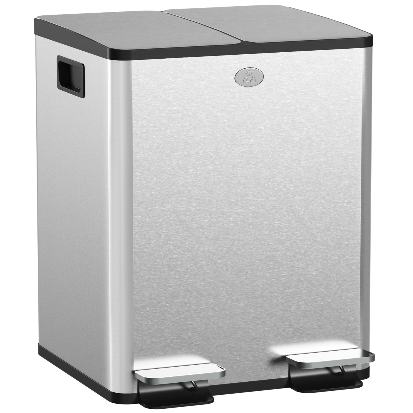 Prullenbak Keuken – Afvalemmer – Pedaalemmer – Afvalscheidingsprullenbak – Vuilnisbak – 2 x 20 Liter – RVS met Soft-Close Deksel