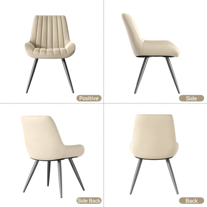 Eetkamerstoel – Stoel – Keukenstoel – Dining Chair – Zitstoel – 2-delige Set Bruin – Traagschuim Zitting – Metaal Houten Frame