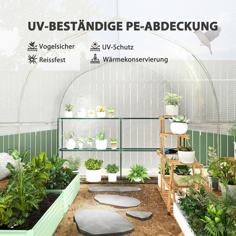 Heavy Duty Kas – Plantenkas – Serre – Tuinkas – Buitenkas – Metalen Frame – Rolluik Zijwanden – Weerbestendig – Ruime Indeling