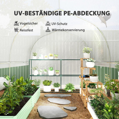 Heavy Duty Kas – Plantenkas – Serre – Tuinkas – Buitenkas – Metalen Frame – Rolluik Zijwanden – Weerbestendig – Ruime Indeling