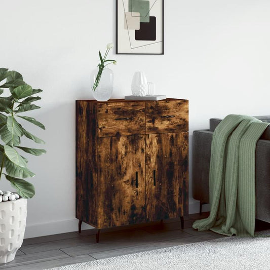 Classic Hardwood Dining Cabinet with Lockable Doors - 69.5x34x90cm Large Core Board Storage Sideboard, Finish, No Electricity Needed