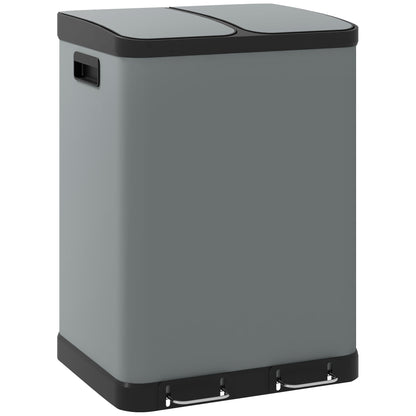 Prullenbak – Afvalbak – Vuilnisbak – Afvalemmer – Pedaalemmer – Metalen Behuizing – 2x30 Liter Met Softclose Pedaal</s>