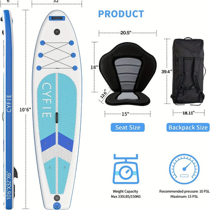 Paddleboard – SUP Board – Stand Up Paddle – Opblaasbaar Board – Surfplank – Superbreed Ontwerp – Slijtvast Rubber – 320x81x15 cm – Max 160 kg