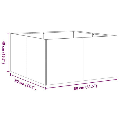 Plantenbak – Bloembak – Tuinbak – Moestuinbak – Balkontuinbak – Antraciet – Koudgewalst Staal – 80x80x40 cm – Weerbestendig & Verhoogd Plantbed