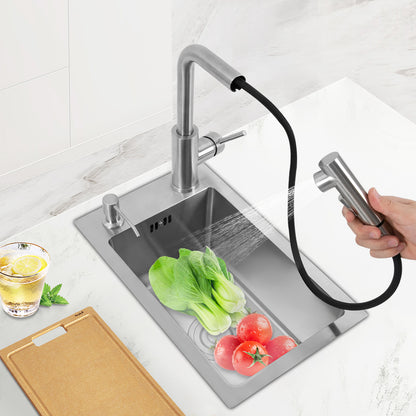 TOOL1SHOOO Polished Stainless Steel Kitchen Sink - Large Capacity, Easy Installation for Kitchens, Dining Rooms, Bars, Restaurants, Garages, Caravans, Mobile Food Preparation & Cleaning Equipment, Commercial Sinks