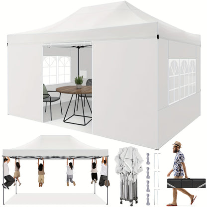 Feesttent – Partytent – Paviljoen – Tuintent – Overkapping – Pop-up Tent 3,05x4,57m – Hoogte Verstelbaar – Met Afneembare Zijwanden