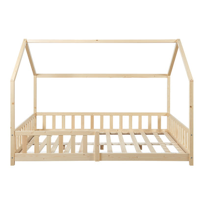Kinderbed – Kinderbedden – Eenpersoonsbed – Hoogslaper – Stapelbed – Valbeveiliging – Massief Dennenhout – 140 x 200 cm