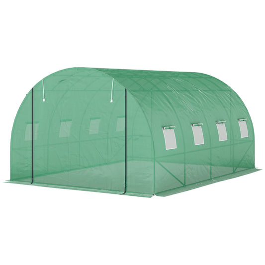 Polytunnel Kas – Tuinkas – Serre – Kweekkas – Kas Tent Groen – Stevig Stalen Frame – Rolbare Deuren Voor Ventilatie