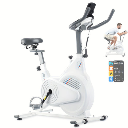 Indoor Hometrainer – Fitnessfiets – Fitness Bike – Exercise Bicycle – Indoor Cycling – Schokabsorberend Ontwerp – Hartslagmeter & Multifunctioneel Display