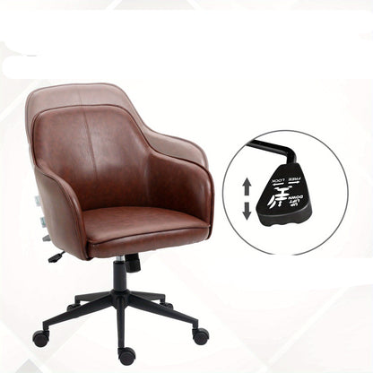 Bureaustoel – Kantoorstoel – Bureaustoelen – Bureau Stoel – Office Chair – Verstelbaar – Schommel­functie – Hardhouten Frame – Bruin Kunstleer – Max. 120 kg