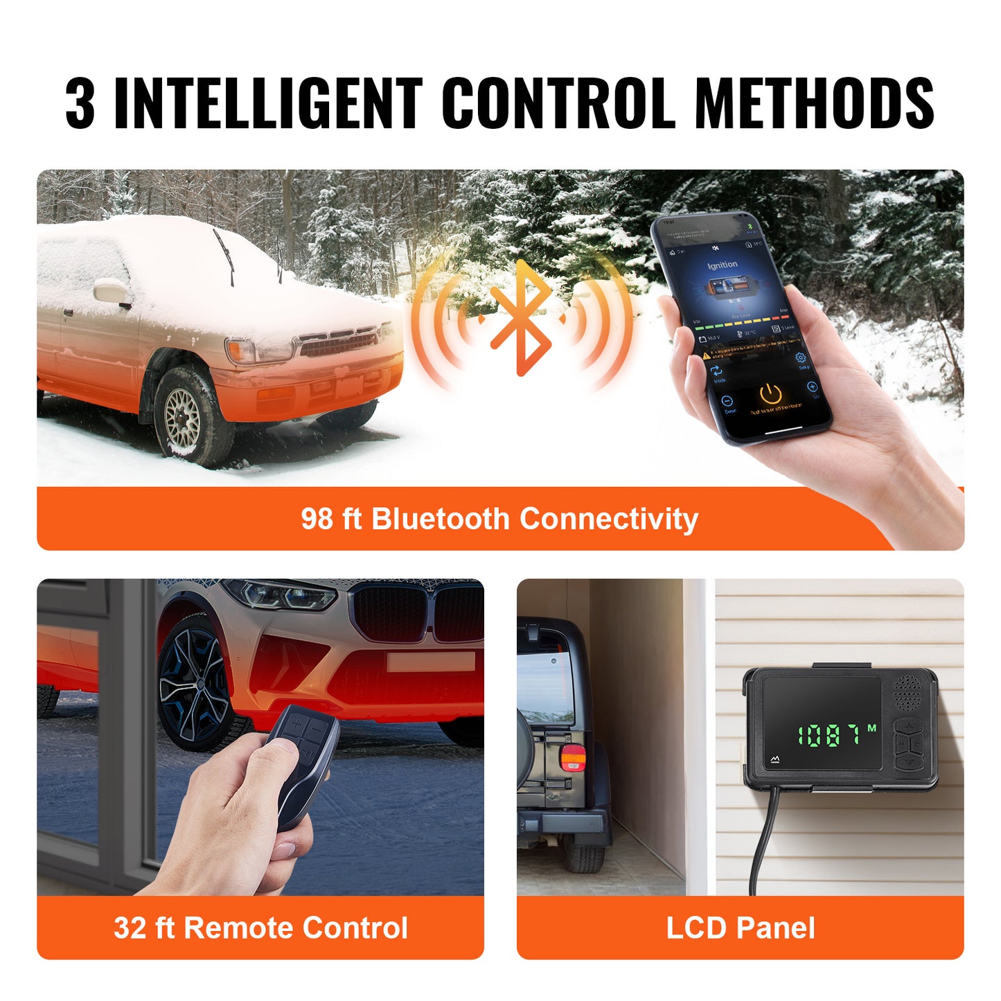 Diesel Kachel – Luchtverwarmer – Standkachel – Auto Verwarming – Caravan Heater – 12V 2KW Vermogen – Bluetooth App Bediening en LCD Display