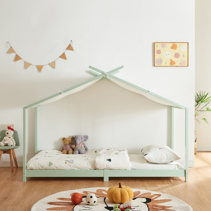 Kinderbed – Huisbed – Peuterbed – Juniorbed – Bedhuisje – Massief Dennenhout – Matras 90x200 cm