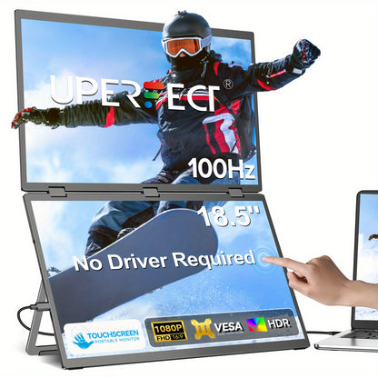 Draagbare Monitor – Portable Scherm – Extra Scherm Laptop – Monitor Uitbreider – Multi Monitor – 18,5 Inch Touchscreen – Full HD 1920x1080 – 100Hz Refresh Rate