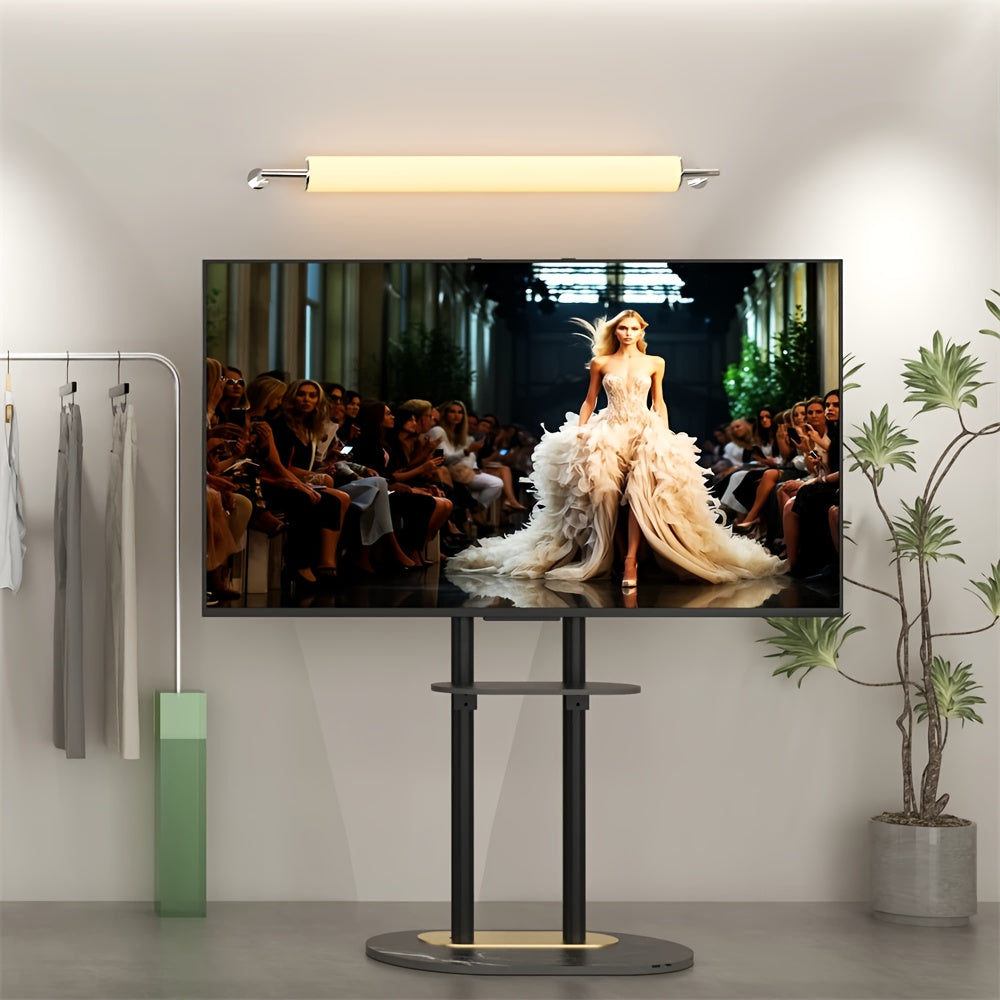 TV-standaard – Tv-meubel – Entertainment Center – Tv-houder – Tv-kast – Verstelbare Hoogte – Stevig Metalen Frame Met Marmeren Basis