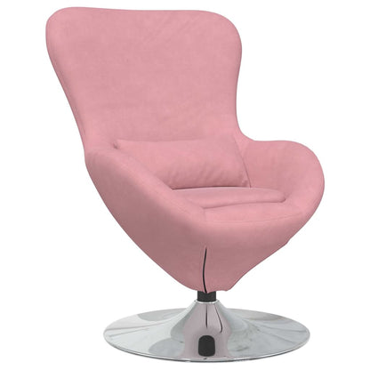 Fauteuil – Draaifauteuil – Loungefauteuil – Relaxstoel – Armstoel – Zachtroze Velvet – Inclusief Voetensteun – 360° Draaibaar