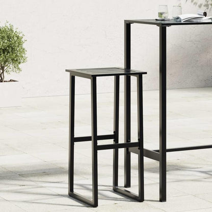 Bar stool 2pcs black 38x38x80cm powder -coated steel, Bar Seating, Kitchen Stools, Minimalist Stool, Modern Bar Stools, Sturdy Material, Durable Metal, Compact Stools