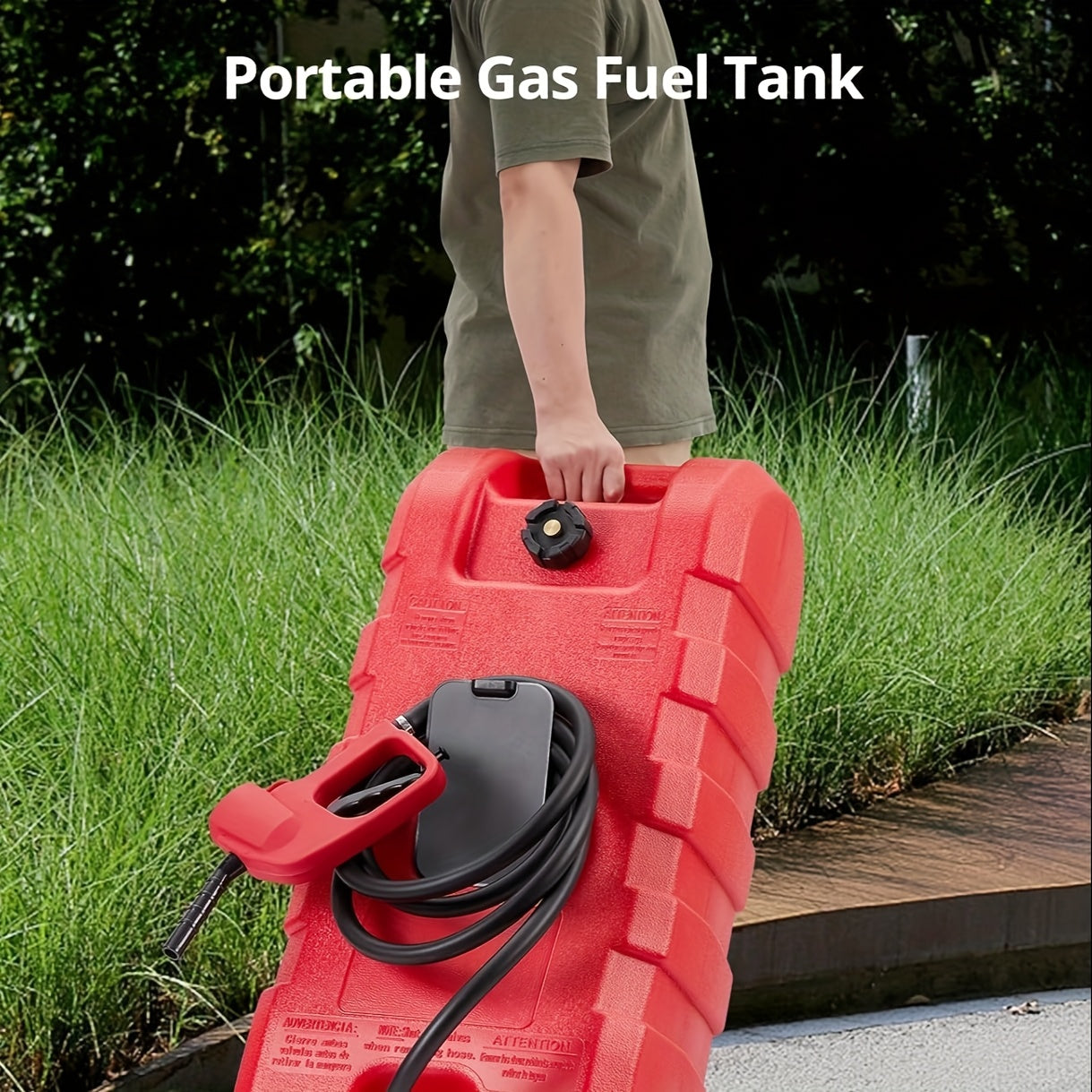 56.78 L Gasoline Fuel Tank Container Tank With Wheels And Siphon Pump Portable Diesel Fuel Tank For Automobiles, Lawnmowers, ATVs And Boats