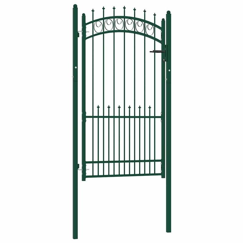 Groene Tuinpoort – Tuinpoort Met Spijlen – Tuinhek – Tuindeur – Buitenpoort – Gepoedercoat Staal – Weerbestendig En Stevig