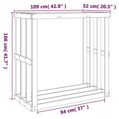 Houtopslag – Brandhout Rek – Haardhout Opbergkast – Buiten Houtrek – Houtberging – Massief Hout – Afdekking Tegen Regen – 109x52x106 cm