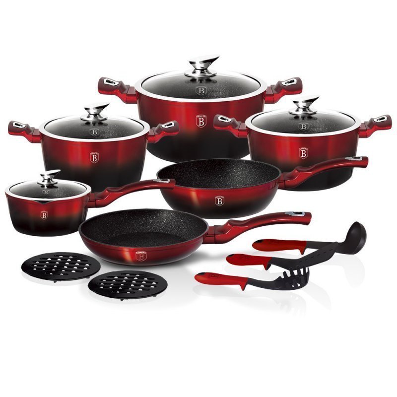 Berlinger House Metallic Black Burgundy Line 15 Elements BH-1632