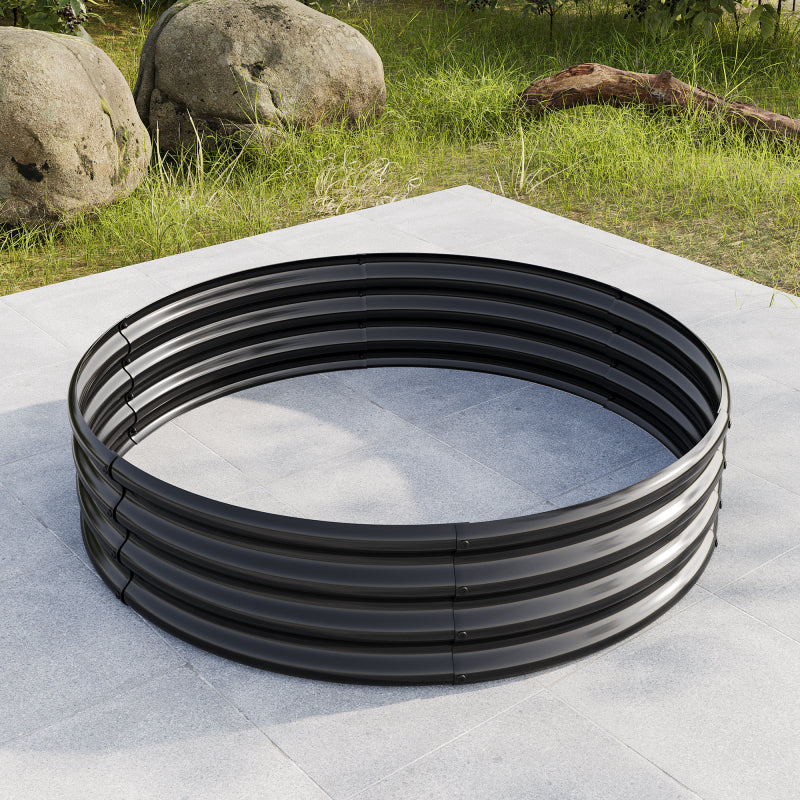 Verhoogde Border – Borderrand – Tuinbak – Plantenbak – Moestuinbak – Gegalvaniseerd Staal – Diameter 60,96 cm – Set Van 2