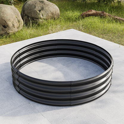 Verhoogde Border – Borderrand – Tuinbak – Plantenbak – Moestuinbak – Gegalvaniseerd Staal – Diameter 60,96 cm – Set Van 2