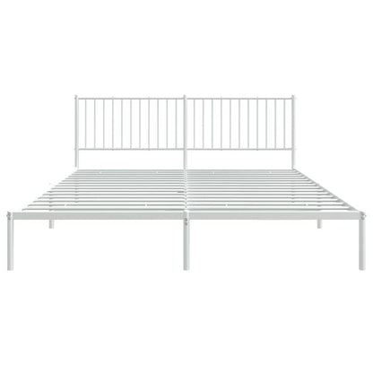 Bedframe – Bedombouw – Boxspring – Slaapkamerbed – Ledikant – Metaal Wit – 180x200 cm – Stevig en Modern Design