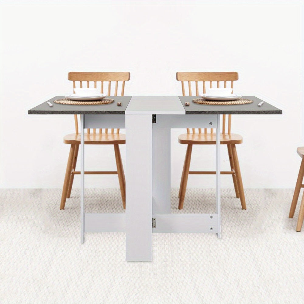 Eettafel – Tafel – Eettafel Uitbreidbaar – Keukentafel – Tafel Rechthoekig – Modern Wit & Natuurlijk Klei Bruin – Compact Formaat 103x76x73,4 cm – Onderhoudsvriendelijk & Stevige Poten