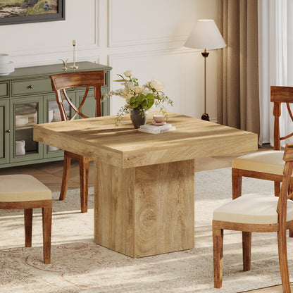 Eettafel – Tafel – Keukentafel – Vierkante Tafel – Eetkamertafel – 100x100 cm – Lichtbruin Hout – Stevig Dik Blad
