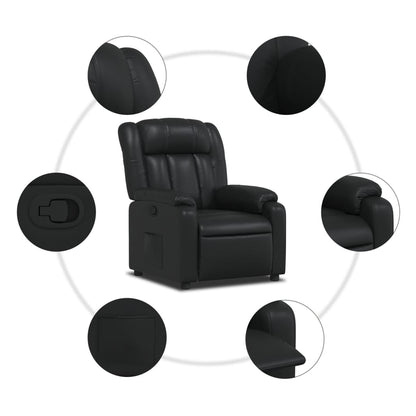Elektrische Relaxstoel – Relaxfauteuil – Elektrisch Verstelbare Stoel – TV Stoel – Fauteuil – Zwart – Verstelbare Rugleuning Tot 135° – Kunstleren Bekleding