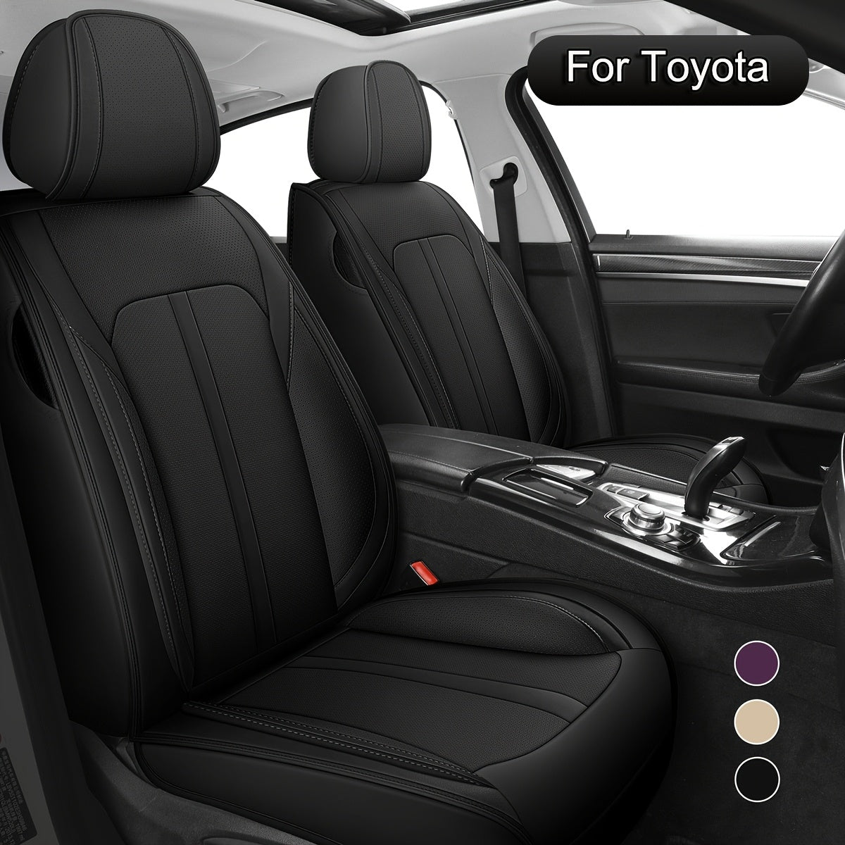 Car Seat Covers Full Set, Fit For Toyota Hybrid Yaris, C-HR, RAV4, Corolla, Urban, Cruiser, Prius, Camry, Universal Car Seat Protectors, Adjustable Vehicle Seat Covers With Easy Installation For All Seasons