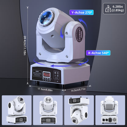 120W LED Moving Head – DJ Verlichting – Discotheek Lampen – Podium Spot – RGBW Kleurmenging – 4 Stuks Set – 7+1 Kleuren- en Gobopatronen – DMX512 Bediening