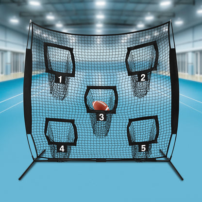 Rugby Trainingsnet – Rugby Doel – Trainingsdoel – Oefendoel – Passnet – Zwaar Iron Frame – 213x213 cm – Compact & Draagbaar – Glasfiber Stokken – Duurzaam Polyester