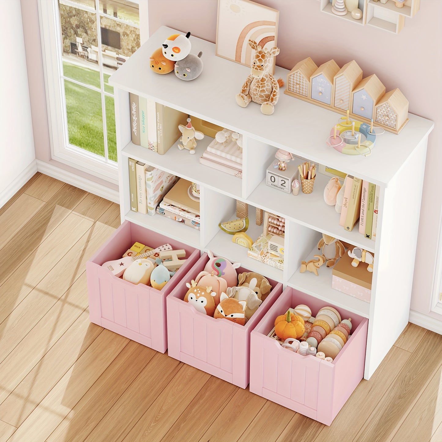 Boekenkast – Opbergkast – Boekenrek – Vakkenkast – Kast – 100x33x89,5 cm – MDF Met 3 Lades Op Wieltjes