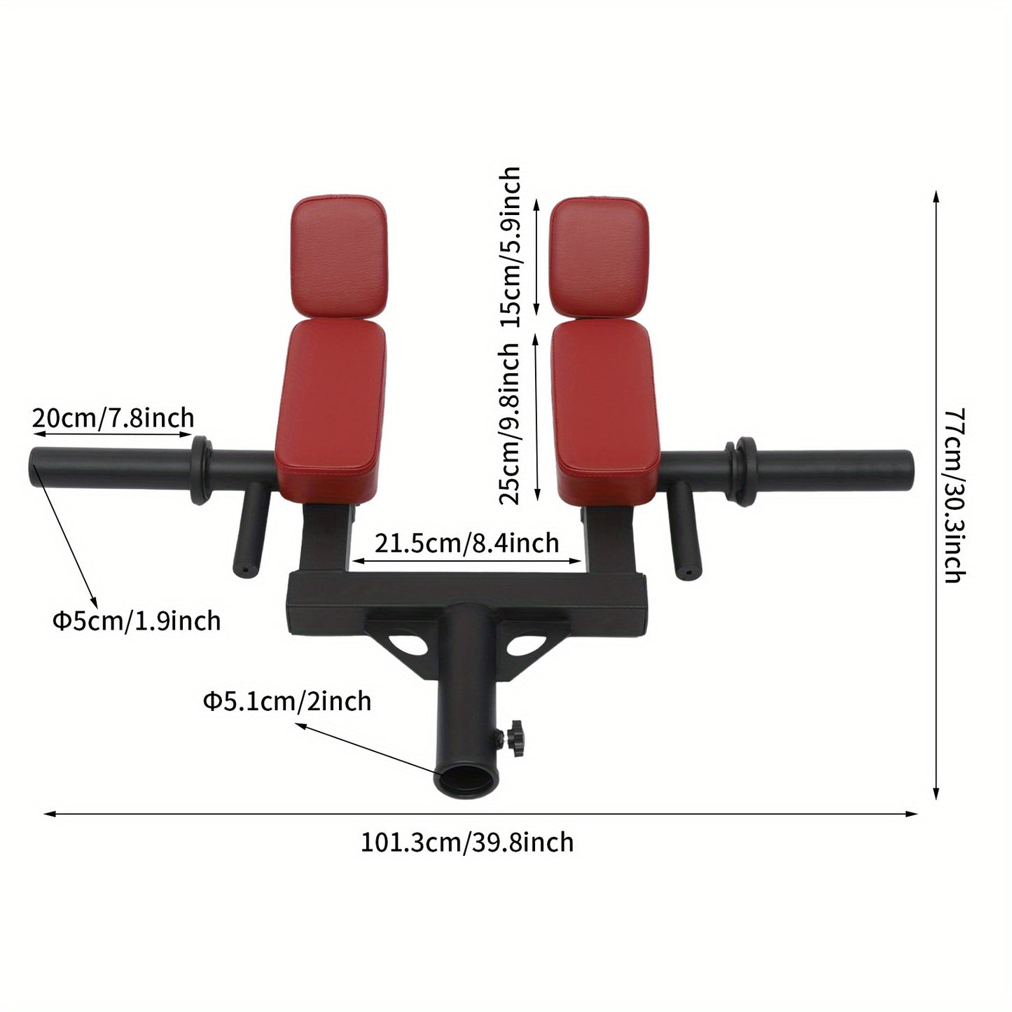 Landmine Attachment – Squat Attachment – Shoulder Press Accessoire – Barbell Landmine – Schoudersteun – Duurzaam Staal – Comfortabele Padding – Rood Zwart