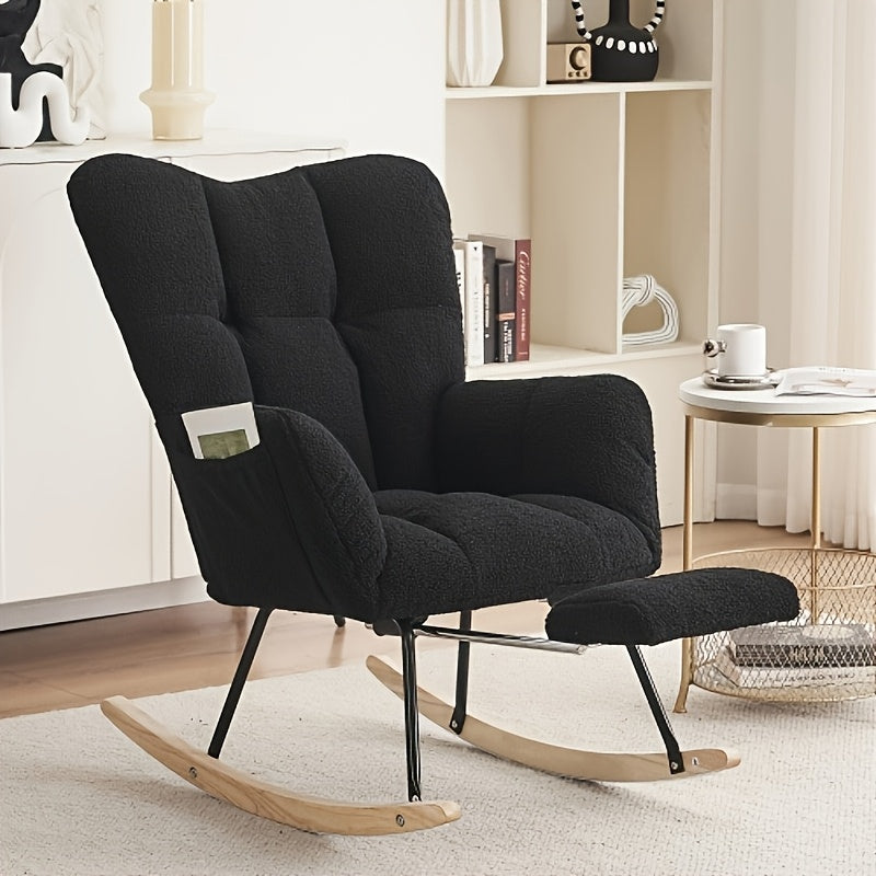 Schommelstoel – Relaxstoel – Fauteuil – Loungestoel – Zwarte Schommelstoel – Bamboe A-Frame – Duurzaam & Makkelijk Schoon Te Maken