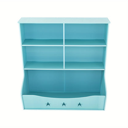 Boekenkast – Boekenrek – Opbergkast – Wandplank – Tijdschriftenrek – 3-laags – Lichtblauw – Duurzaam Kunststof – 30 Kg Draagkracht Per Plank