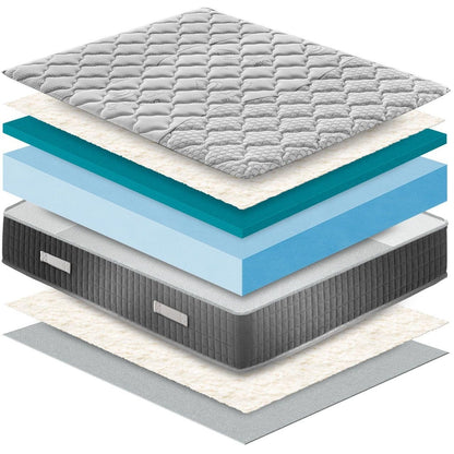 Memory Foam Mattress, 25 cm Height, 5 cm Thermal Memory, with Comfort Zones, Medium/Firm Support, Pressure Point Relief System, Maximum Breathability