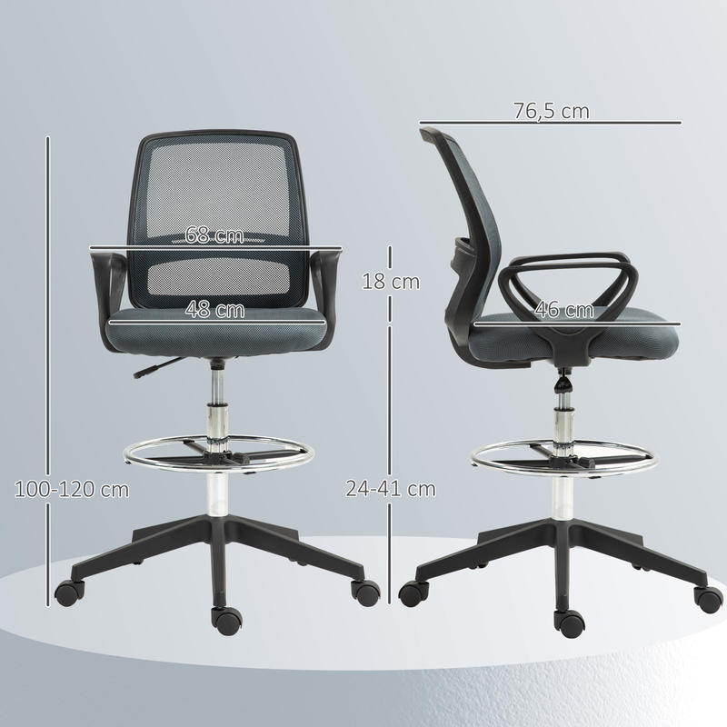 Ergonomische Bureaustoel – Kantoorstoel – Werkstoel – Bureaustoel Met Lendensteun – Draaistoel – Verstelbare Zithoogte – Ademend Mesh Met Voetensteun