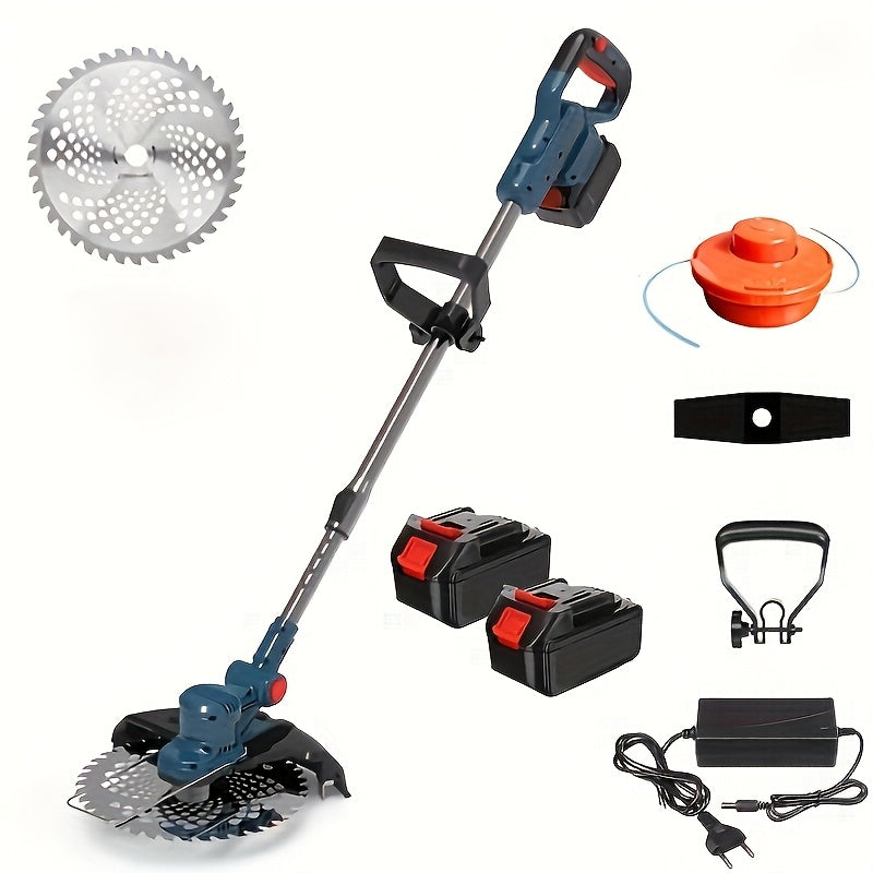 Grastrimmer – Elektrische Trimmer – Accu Trimmer – Snoeier – Zaag – 750W Motor – Verstelbare Snijkop - met 2 batterijen