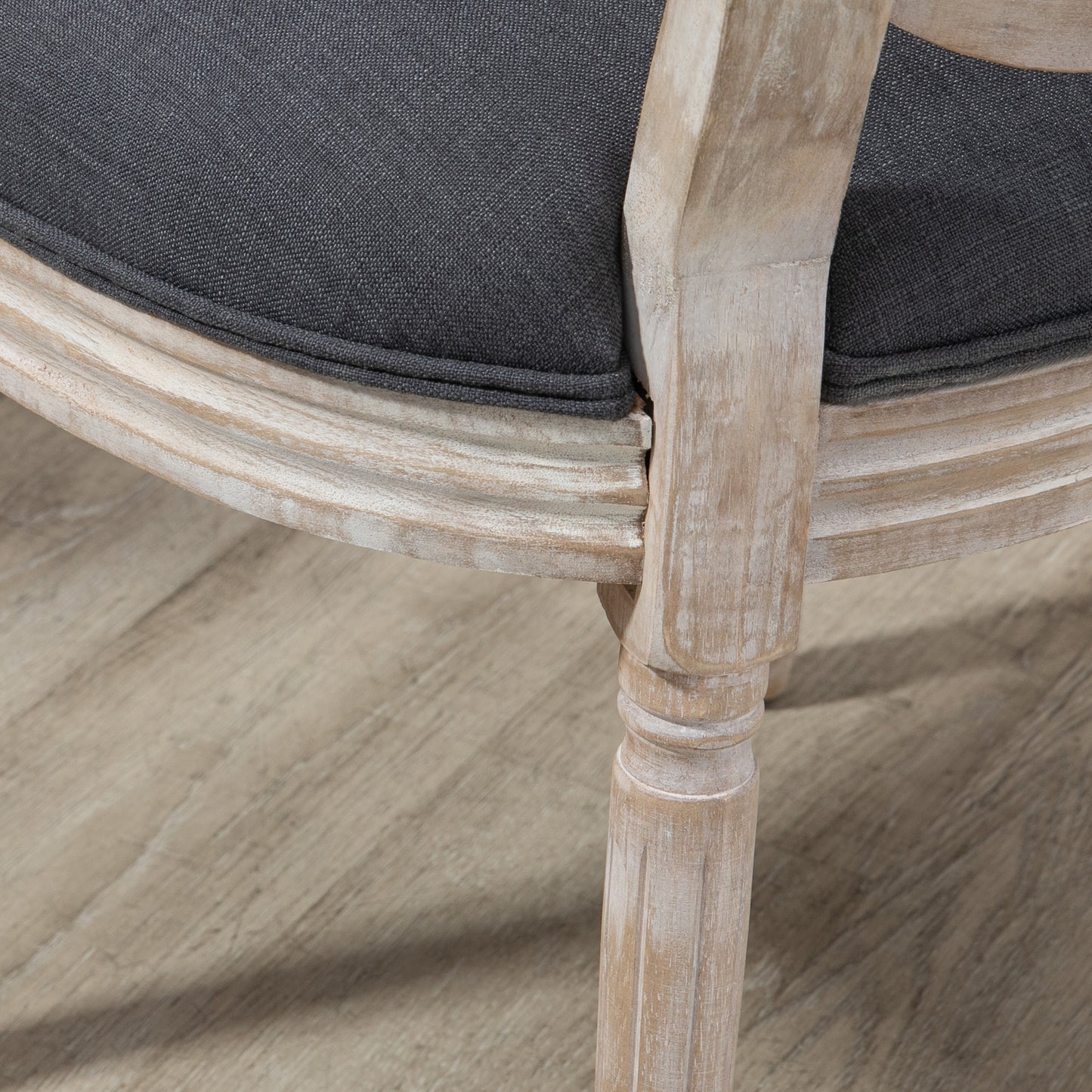 Eetkamerstoelen – Keukenstoelen – Stoelenset – Rattan Stoelen – Linnen Stoelen – Grijs – Comfortabele Bekleding – Massief Houten Poten