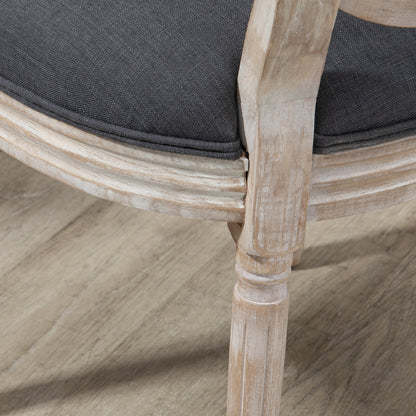 Eetkamerstoelen – Keukenstoelen – Stoelenset – Rattan Stoelen – Linnen Stoelen – Grijs – Comfortabele Bekleding – Massief Houten Poten