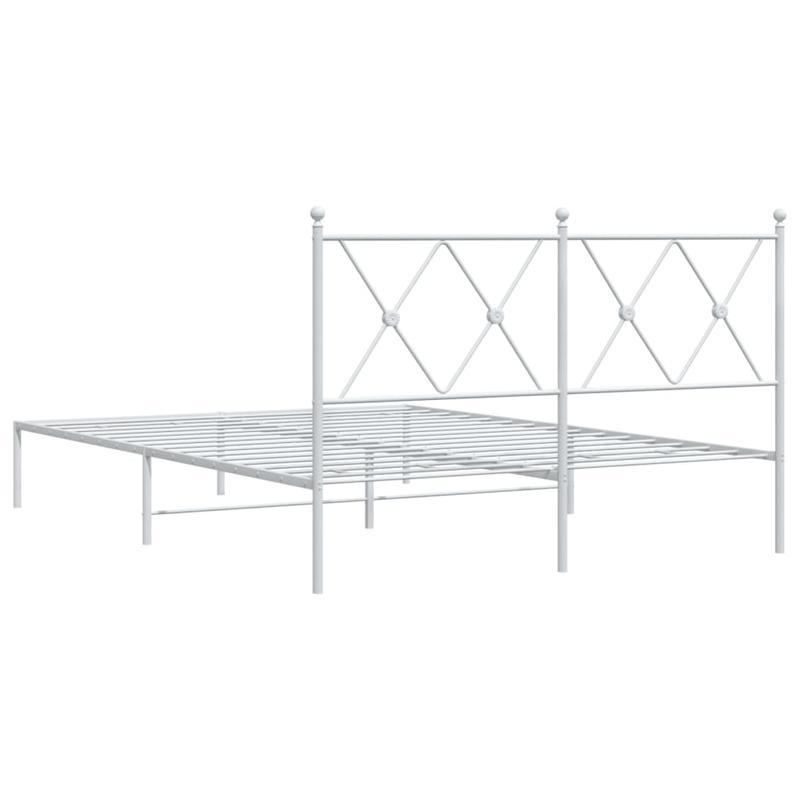 Modern Minimalist Bed Frame with Headboard - Heavy-Duty All-Metal Construction, Tool-Free Assembly, Easy-Clean Surface - Queen Size (140x200cm/55x79") Platform Bed Frame for Small to Large Bedrooms - Ideal for Modern, Industr