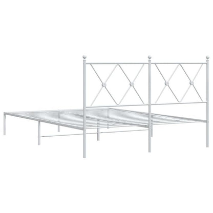 Modern Minimalist Bed Frame with Headboard - Heavy-Duty All-Metal Construction, Tool-Free Assembly, Easy-Clean Surface - Queen Size (140x200cm/55x79") Platform Bed Frame for Small to Large Bedrooms - Ideal for Modern, Industr