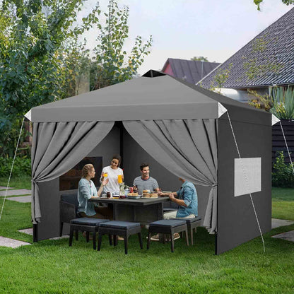 Pop-up Partytent – Vouwtent – Paviljoen – Outdoor Tent – Markttent – 3x3 Meter – Stevig Aluminium Frame – Zijwanden Met Privacyraam